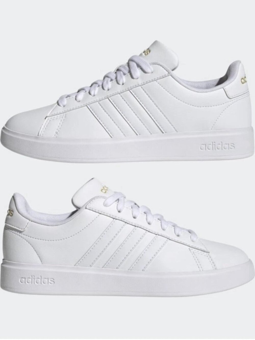 Adidas Women's Cloud White Gold Metallice GRAND COURT 2.0 SHOES GW9213